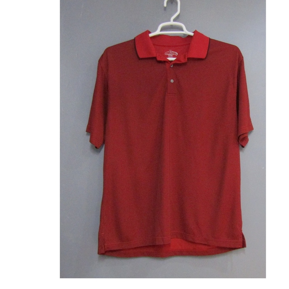 Champions Tour Red & Black Striped Polo Golf Shirt